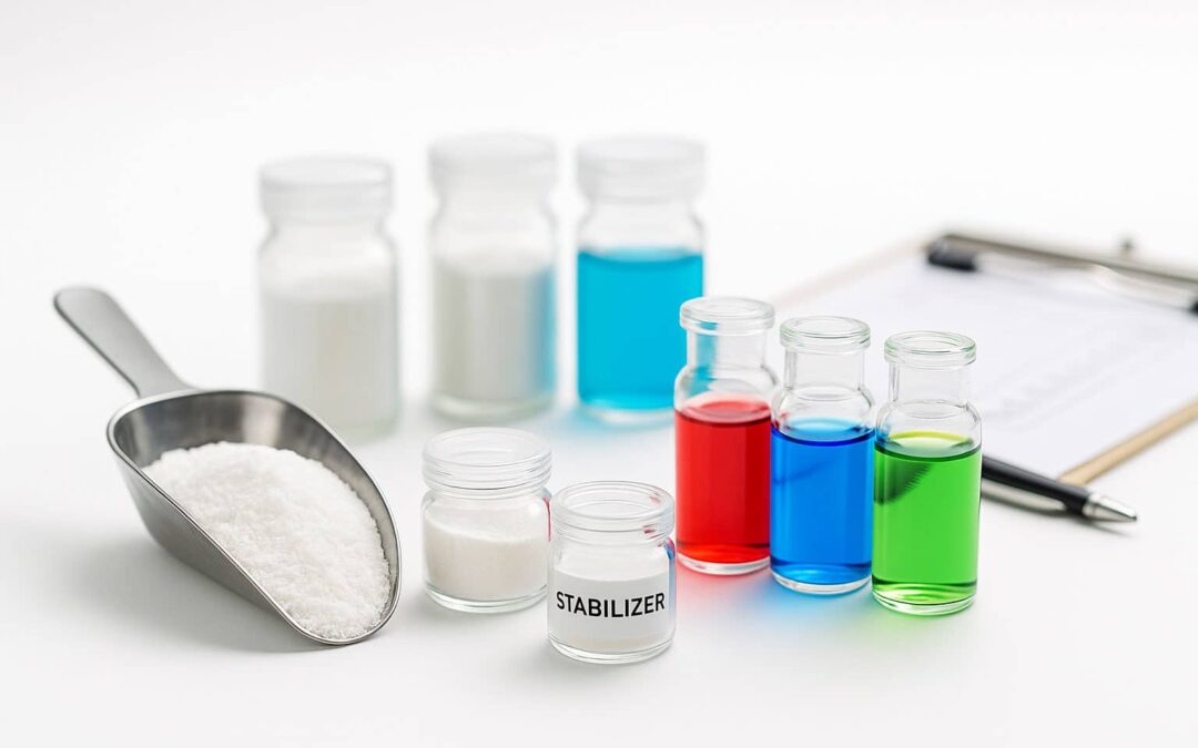 Mezclas especializadas, cloruro de sodio y estabilizantes